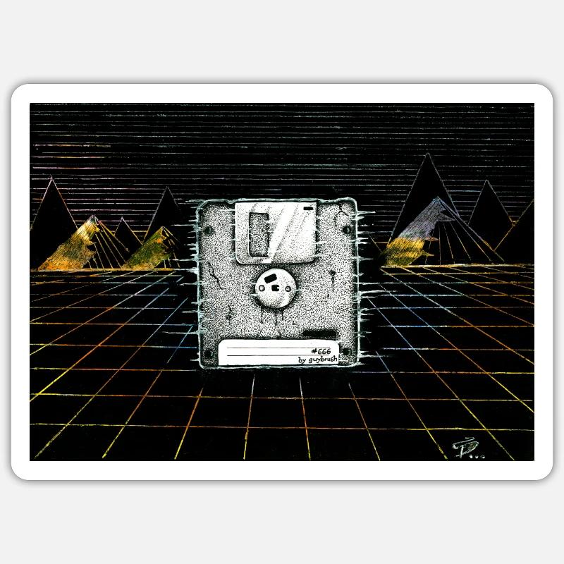 Retro Disc - Sticker Größe S (10 x 10 cm) - Mattweiß