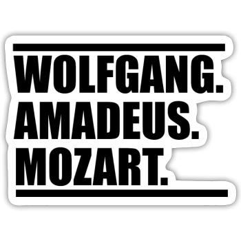 Wolfang Amadeus Mozart - Sticker Größe S (10 x 10 cm) - Mattweiß - Vorne