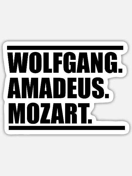 Wolfang Amadeus Mozart - Sticker Größe S (10 x 10 cm) - Mattweiß