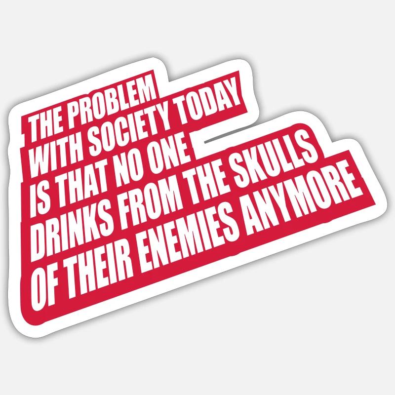 drinks from enemies skulls - Sticker size S (10 x 10 cm) - white matte