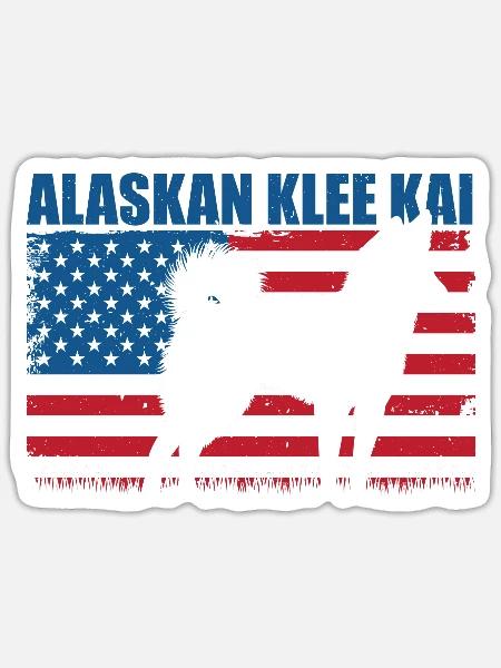 Alaskan Klee Kai - Sticker Größe S (10 x 10 cm) - Mattweiß