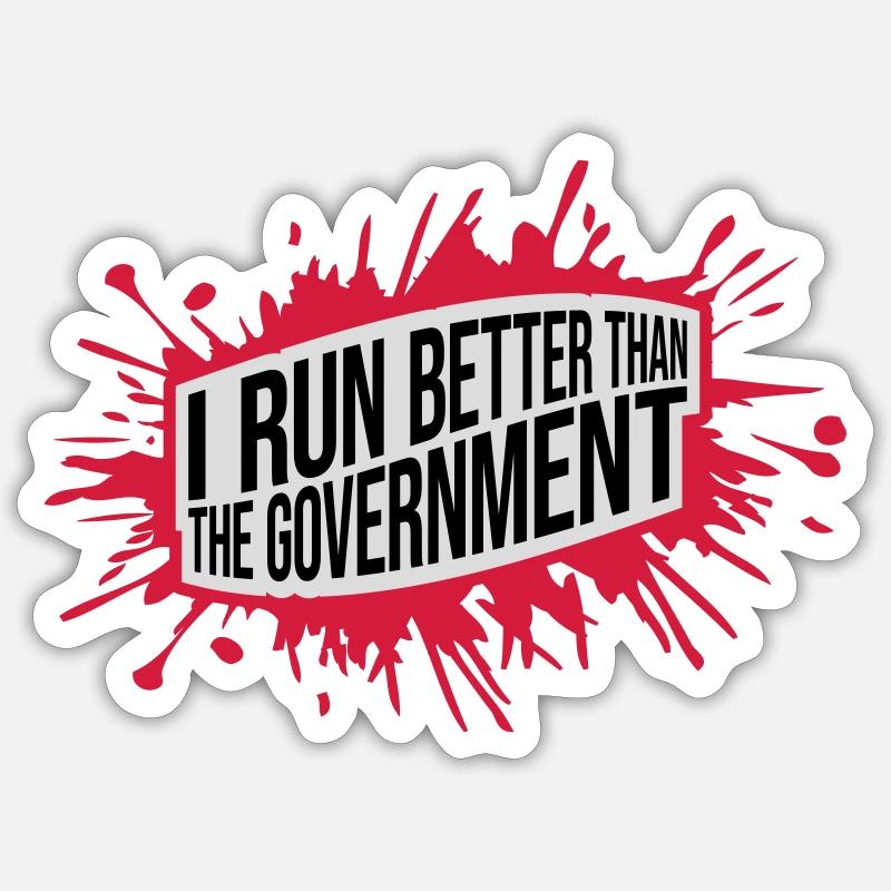 run better than government Sticker size S (10 x 10 cm)