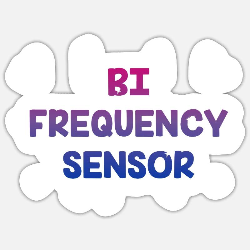 Bi Frequency Sensor Bisexual Pun Bi Pride Joke Sticker Größe S (10 x 10 cm)