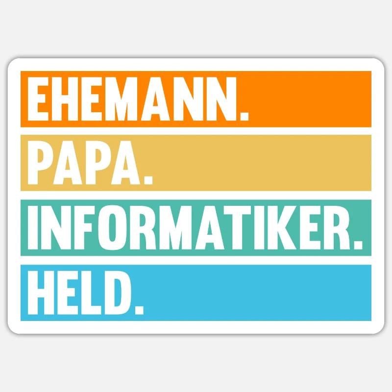 Papa Vater Informatik Programmierer Informatiker Sticker Größe S (10 x 10 cm)