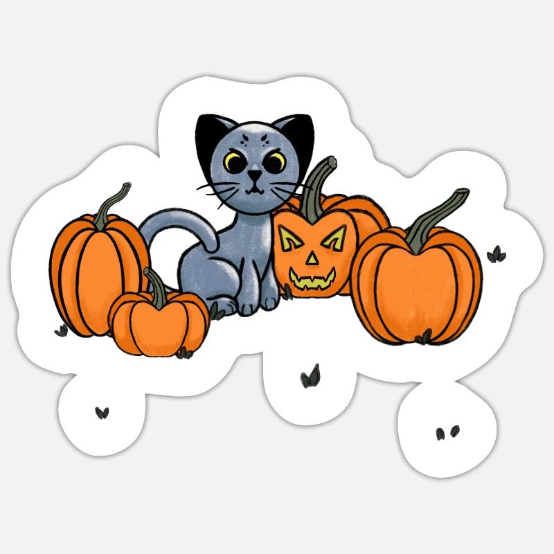 Midnight Cat - Sticker size S (10 x 10 cm) - white matte