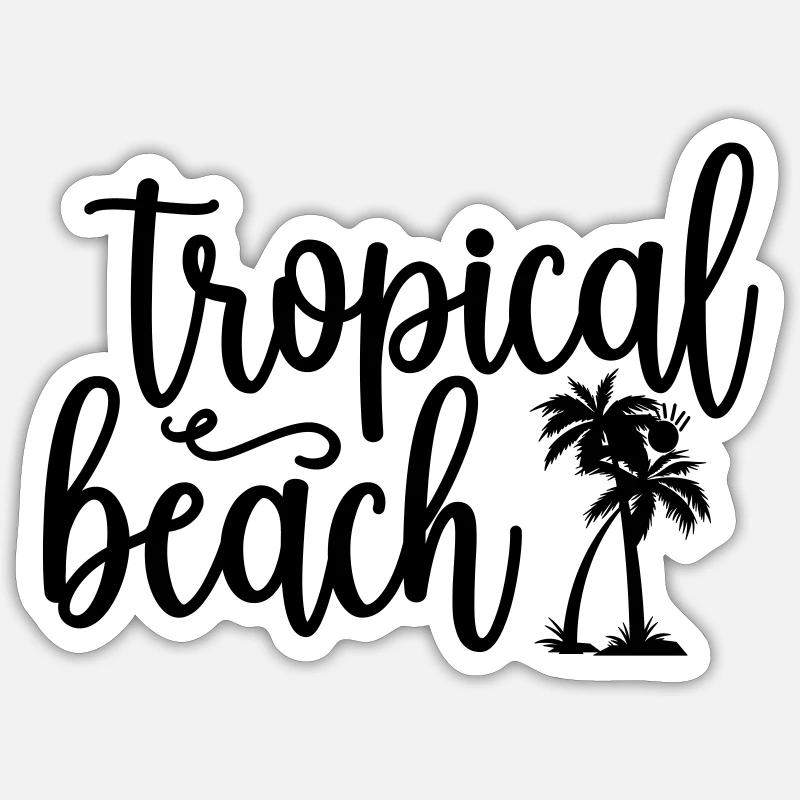 8 tropical beach Sticker size S (10 x 10 cm)