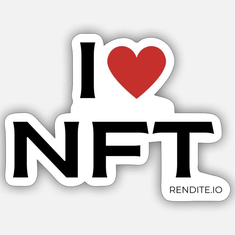 J’adore NFT - Sticker taille S (10 x 10 cm) - blanc mat