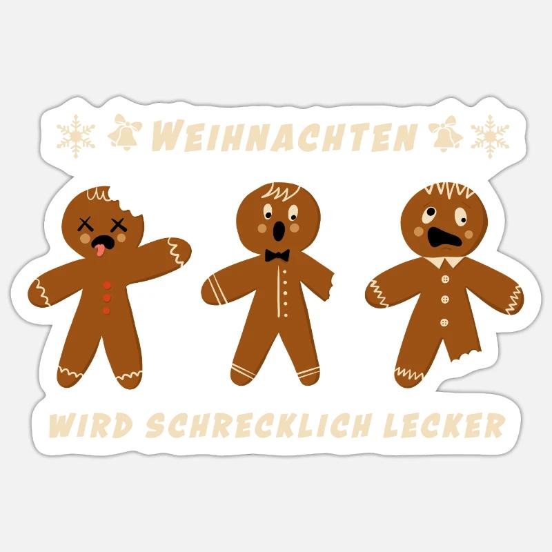Weihnachten wird schrecklich lecker Sticker Größe S (10 x 10 cm)