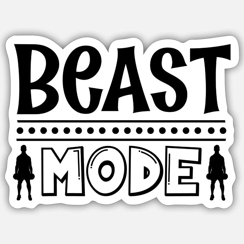 Beast Mode - Sticker taille S (10 x 10 cm) - blanc mat