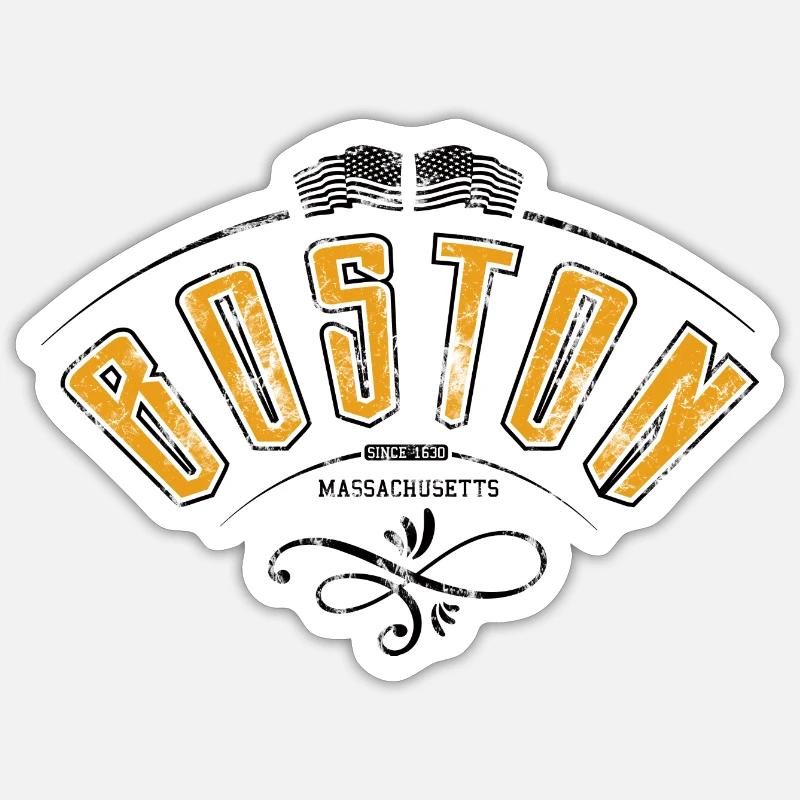 Boston grunge effect Sticker size S (10 x 10 cm)
