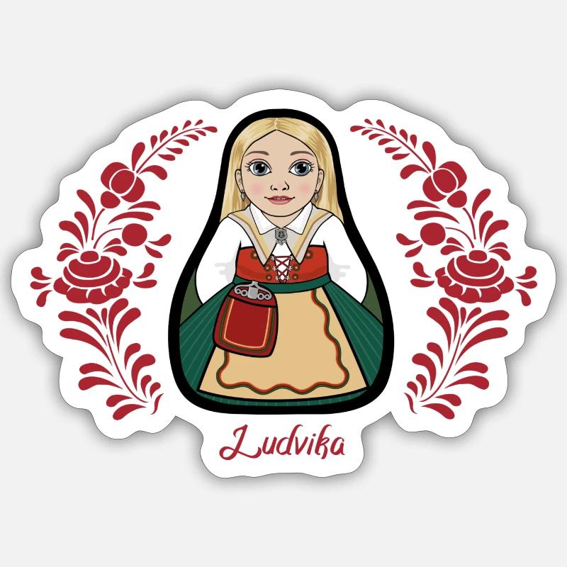 Ludvikakulla - Sticker Größe S (10 x 10 cm) - Mattweiß