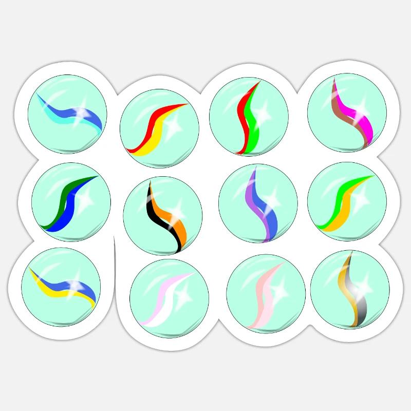 Sammlung Glasmarmor - Sticker Größe S (10 x 10 cm) - Mattweiß