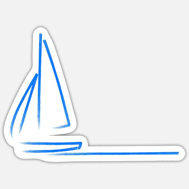 Voilier Saillant - Sticker taille S (10 x 10 cm) - blanc mat