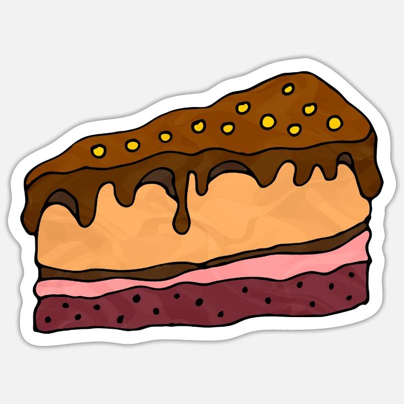 Kuchen - Sticker Größe S (10 x 10 cm) - Mattweiß
