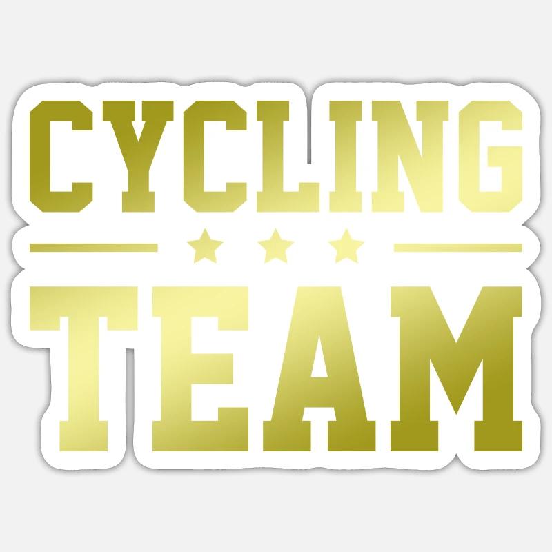 Cycling Team - Sticker Größe S (10 x 10 cm) - Mattweiß