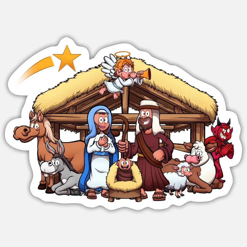 Crèche Sticker taille S (10 x 10 cm)