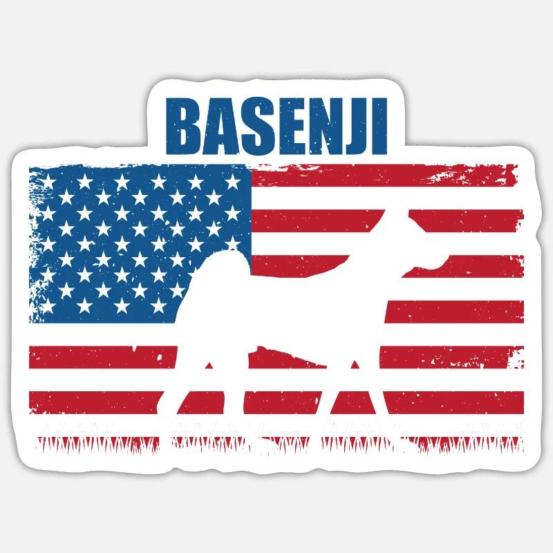 Basenji - Sticker Größe S (10 x 10 cm) - Mattweiß