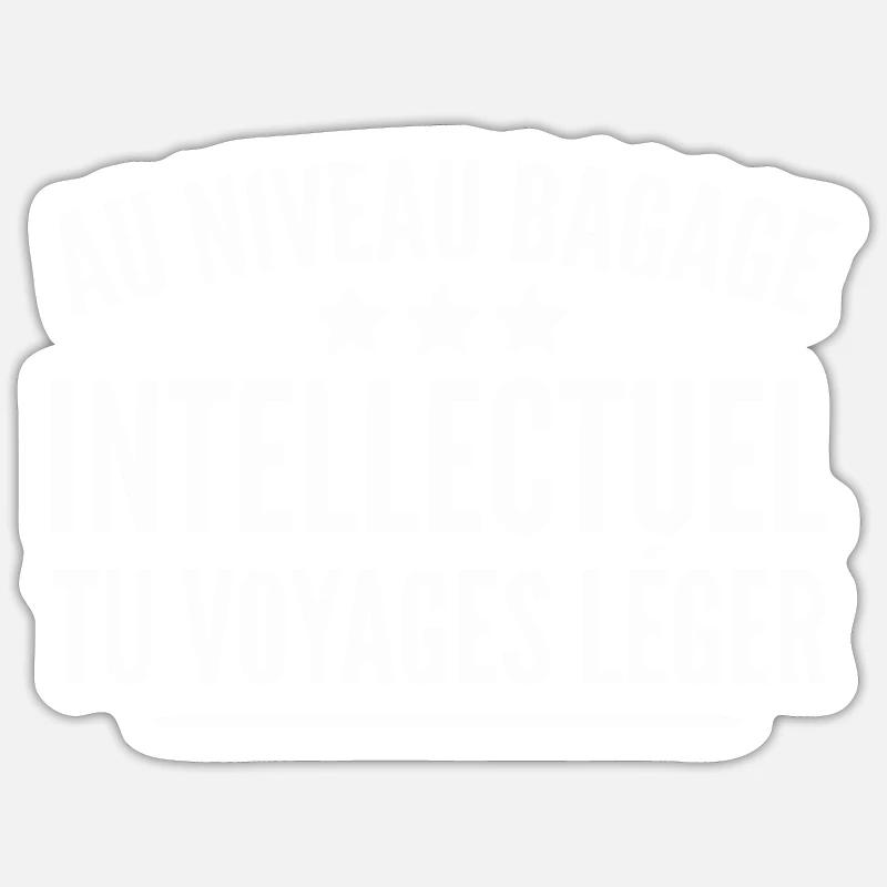 bagage intellectuel / humour intelligence - Sticker taille S (10 x 10 cm) - blanc mat