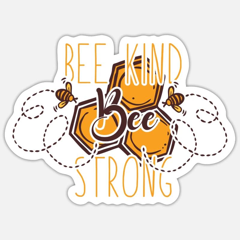 Bee Kind Bee Strong - Sticker Größe S (10 x 10 cm) - Mattweiß
