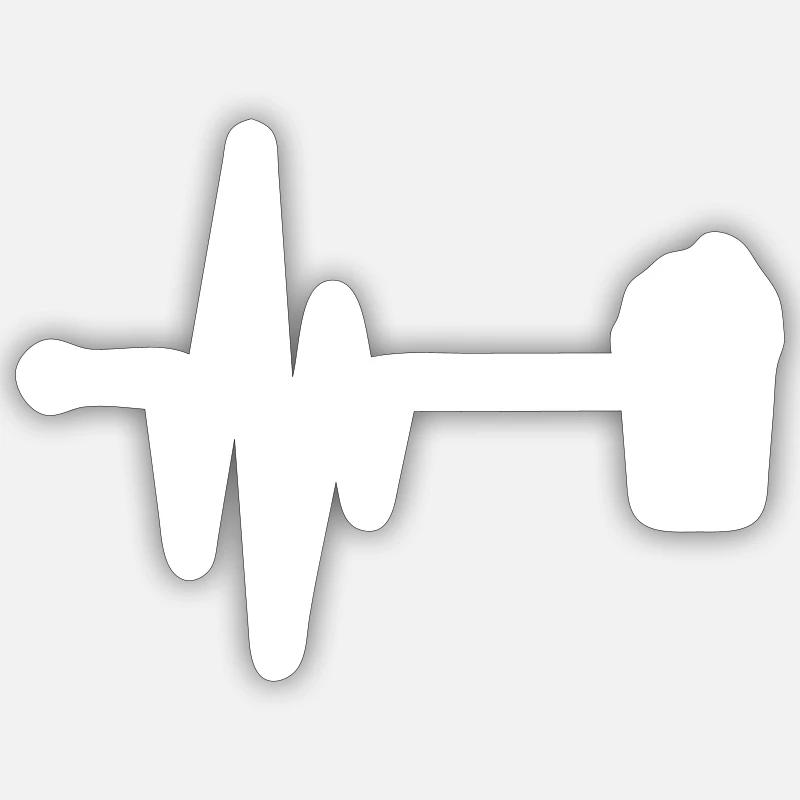 Kaffee Icon Puls - Sticker Größe S (10 x 10 cm) - Mattweiß