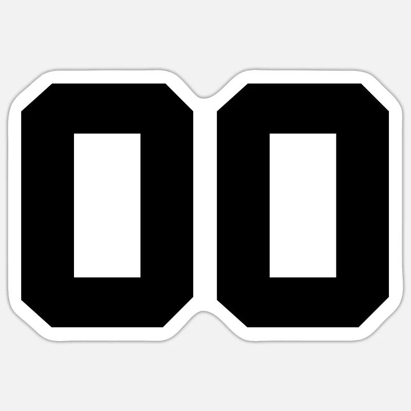 00 Numeri - Sticker formato S (10 x 10 cm) - bianco opaco