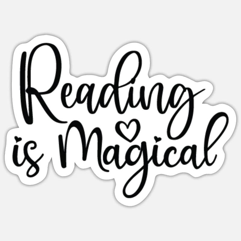 Reading Is Magical - Sticker Größe S (10 x 10 cm) - Mattweiß