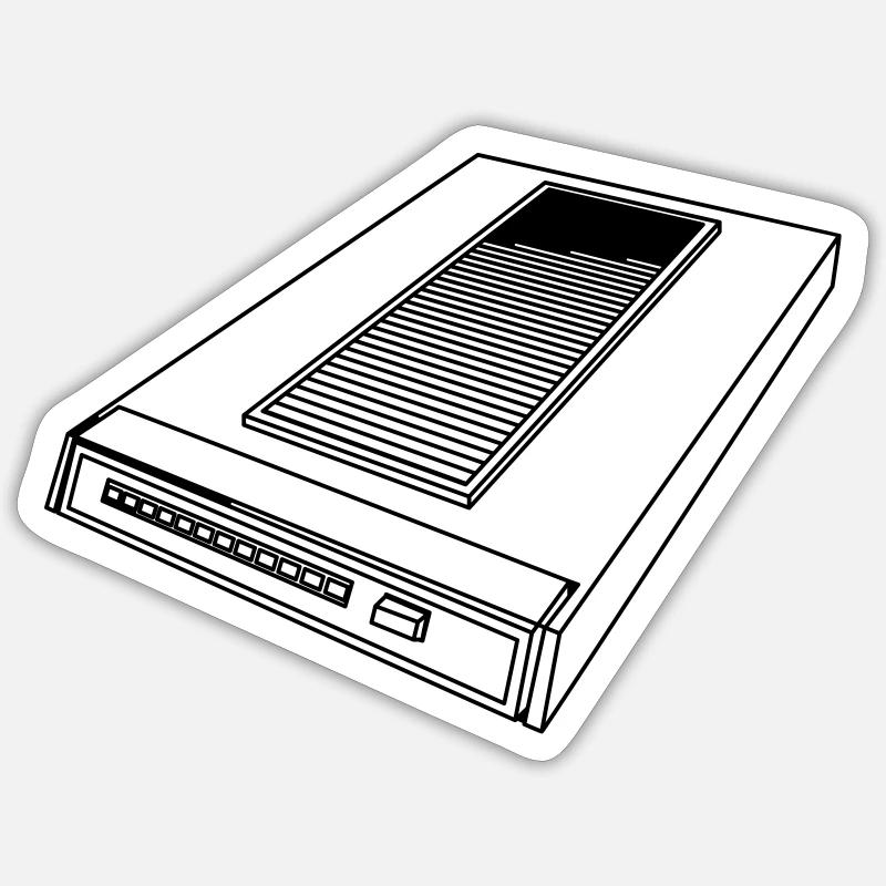 Modem - Sticker taille S (10 x 10 cm) - blanc mat