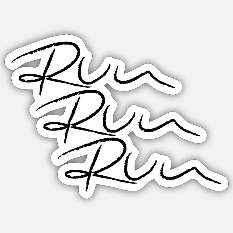 Biegać! Biegać! Biegać! - Sticker størrelse S (10 x 10 cm) - mat hvid