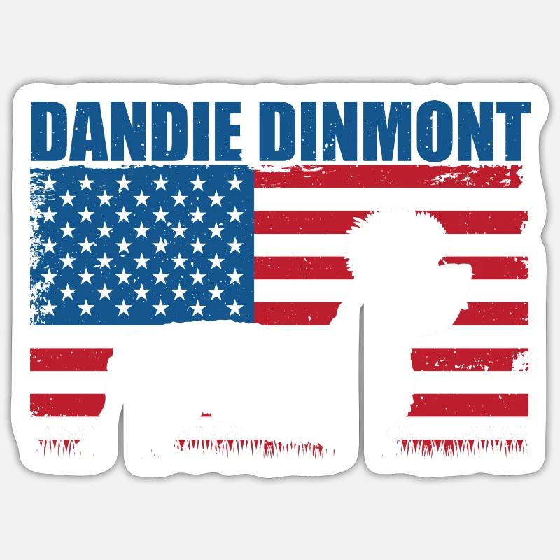 Dandie Dinmont Terrier - Sticker taille S (10 x 10 cm) - blanc mat