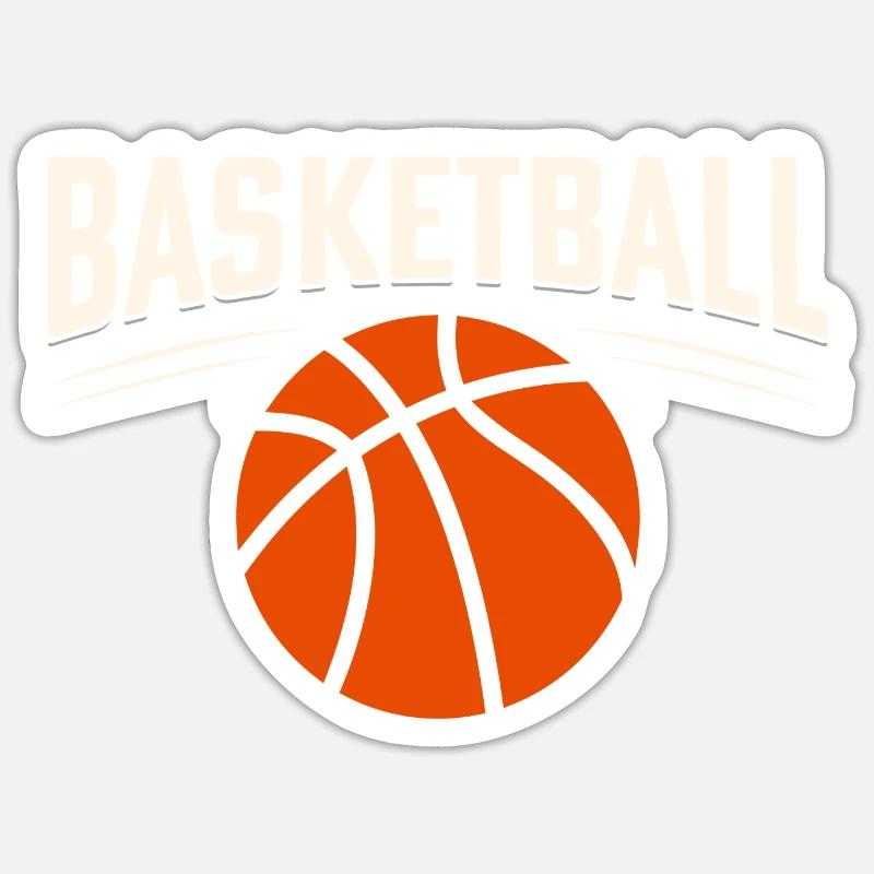 Basket-ball - Sticker taille S (10 x 10 cm) - blanc mat