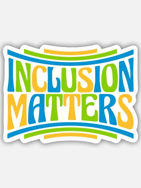 inclusion matters Logo Zitat - Sticker Größe S (10 x 10 cm) - Mattweiß