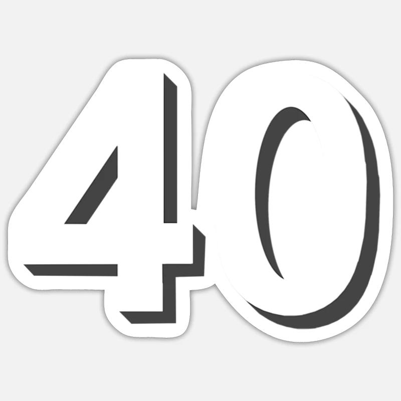 40 hell, feiern - Sticker Größe S (10 x 10 cm) - Mattweiß