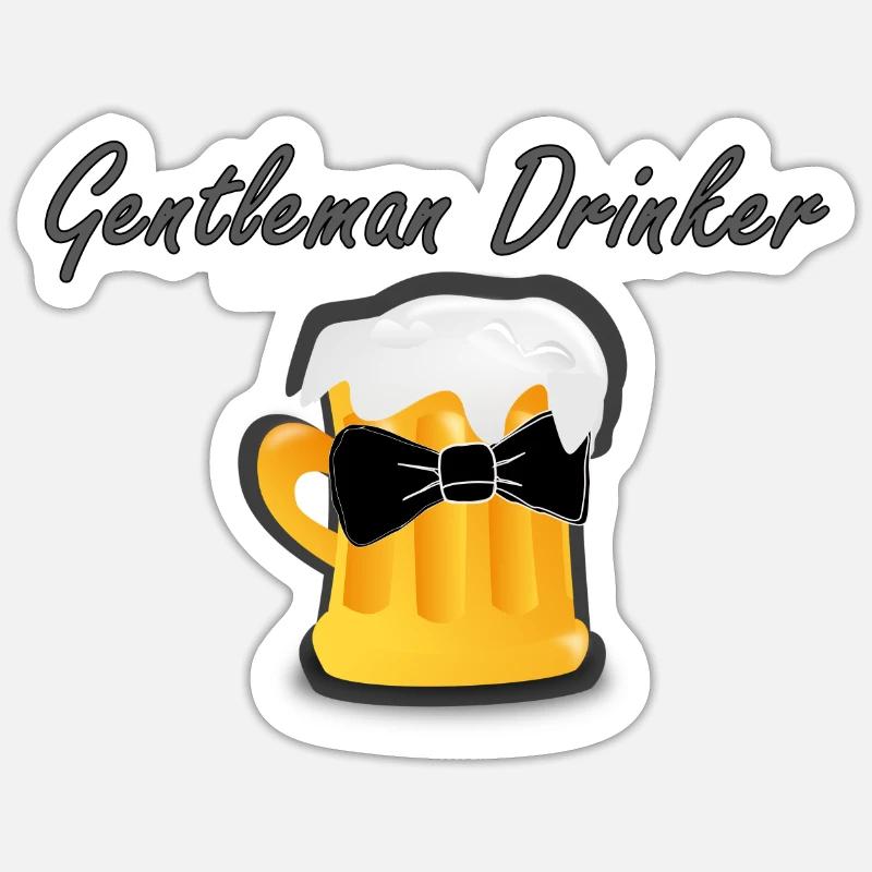 Gentleman Drinker - Sticker size S (10 x 10 cm) - white matte