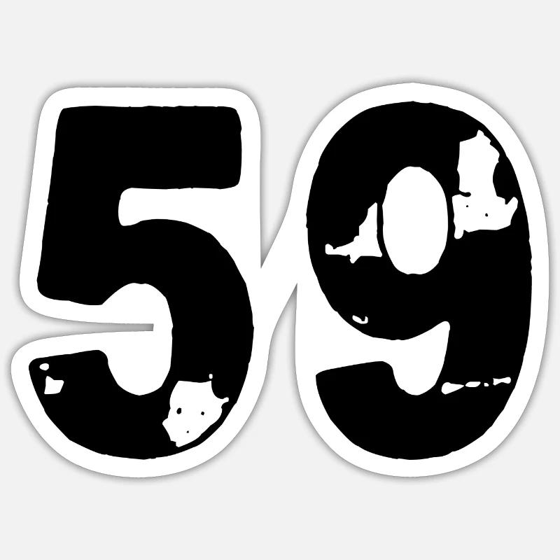 59 Maillot numéro - Sticker taille S (10 x 10 cm) - blanc mat