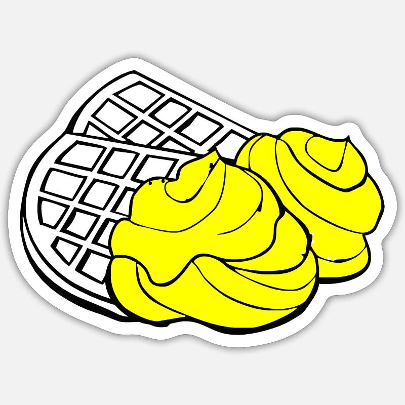 Waffles Sticker size S (10 x 10 cm)