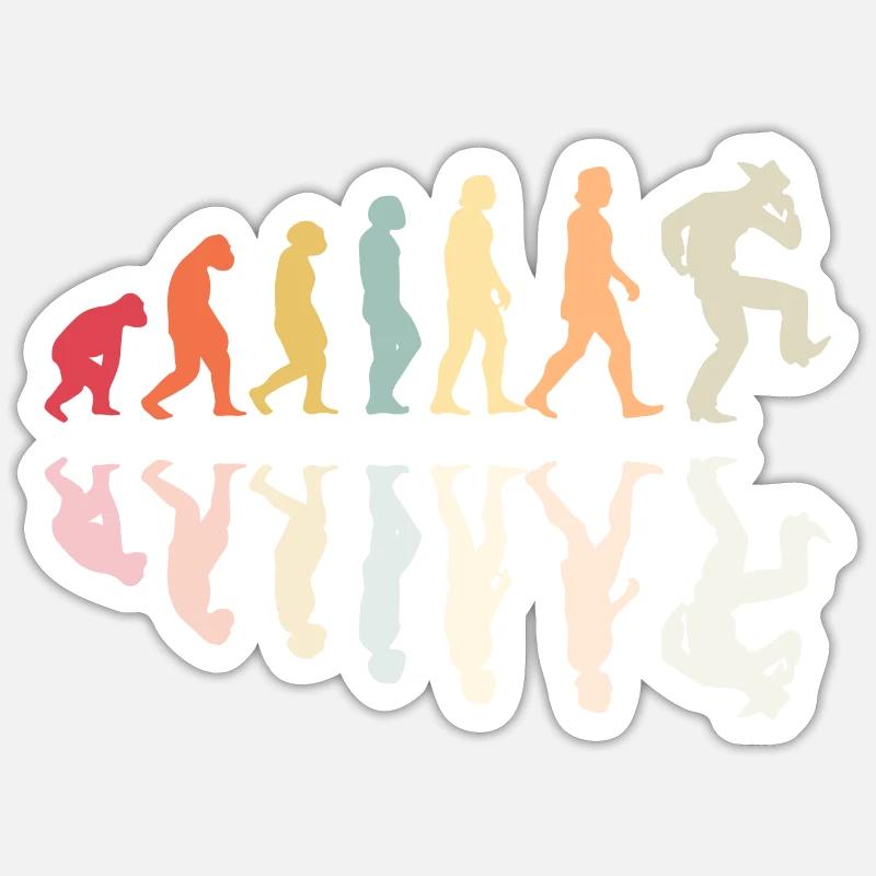 Line Dancing Evolution Rodeo Western Dance - Sticker Größe S (10 x 10 cm) - Mattweiß