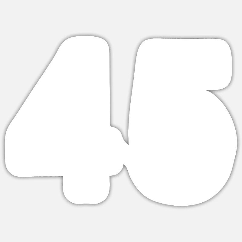 Maillot 45 Numéro - Sticker taille S (10 x 10 cm) - blanc mat