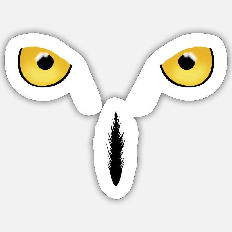 Schneeeule Eule Snowy Owl - Sticker size S (10 x 10 cm) - white matte