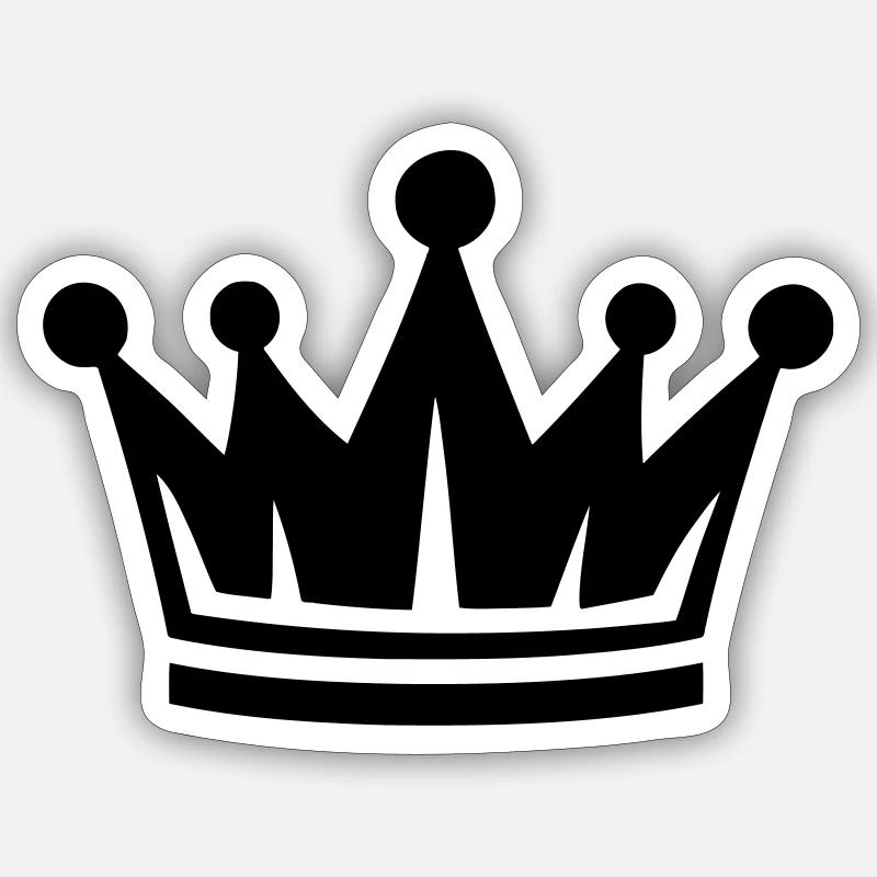 Krone - Sticker Größe S (10 x 10 cm) - Mattweiß