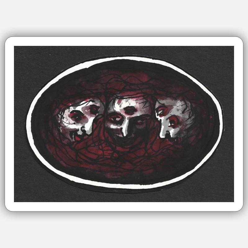 Macbeth Hexen - Sticker Größe S (10 x 10 cm) - Mattweiß