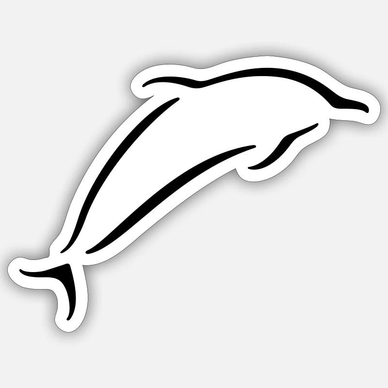 Delphin - Sticker Größe S (10 x 10 cm) - Mattweiß