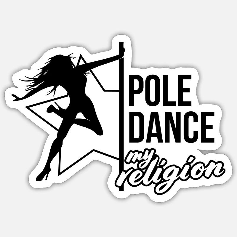 pole dance –my religion - Sticker Größe S (10 x 10 cm) - Mattweiß