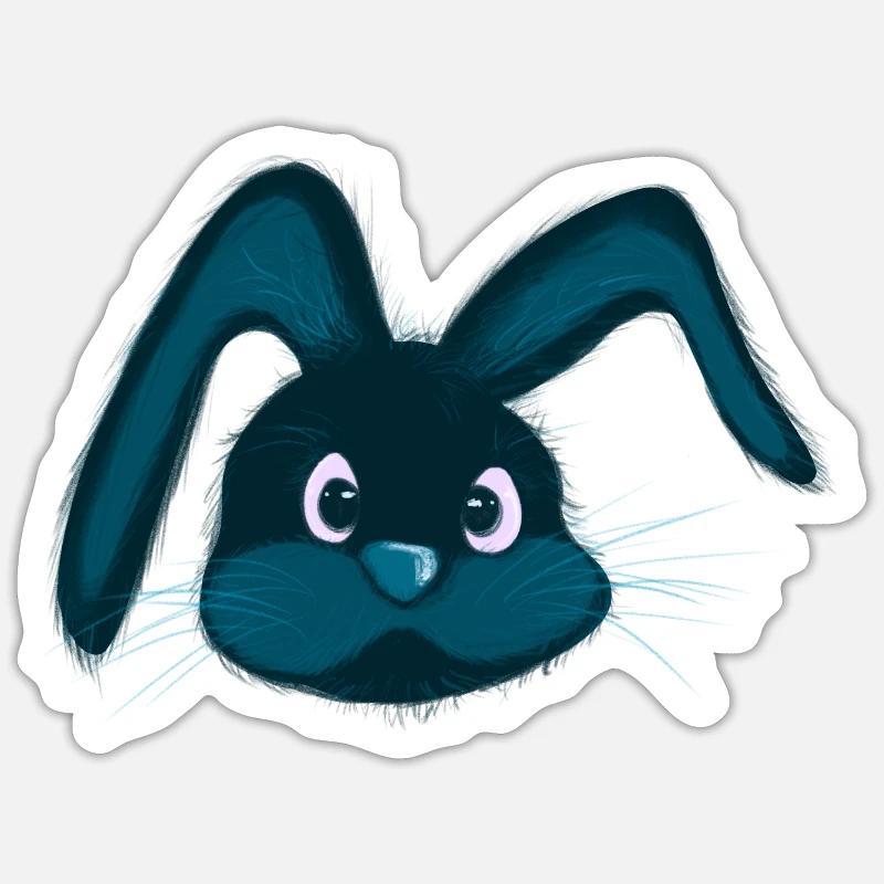 Hasenköpfchen - Sticker size S (10 x 10 cm) - white matte