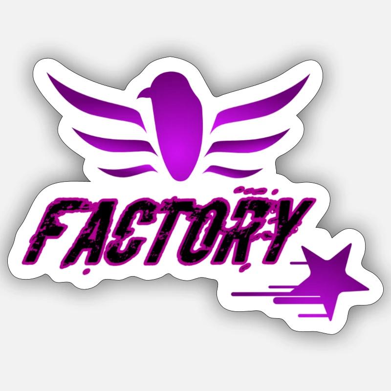 Factory fun oiseau - Sticker taille S (10 x 10 cm) - blanc mat