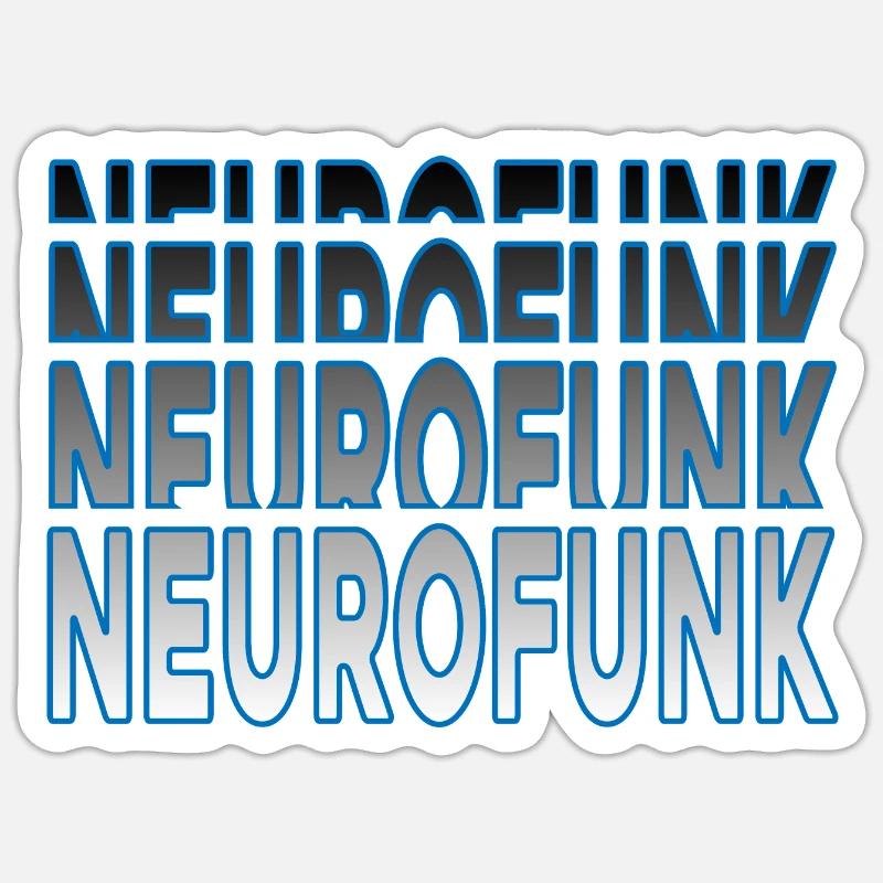 Neurofunk Drum and Bass Blue Remix Sticker size S (10 x 10 cm)