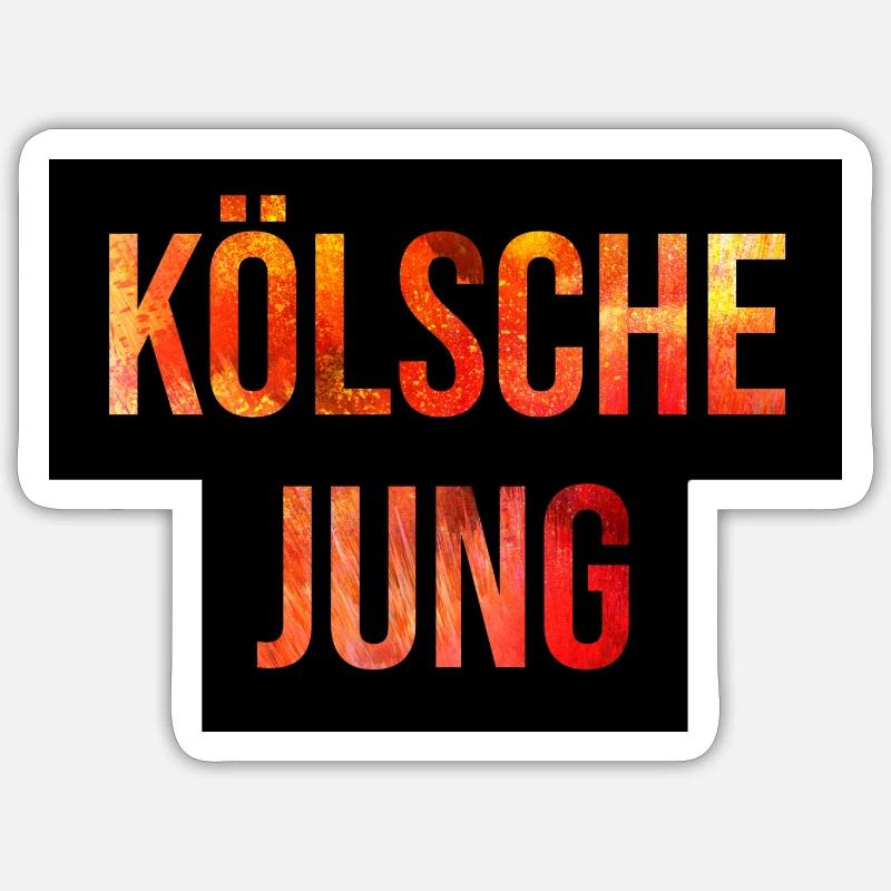 Kölsche Jung - Sticker Größe S (10 x 10 cm) - Mattweiß