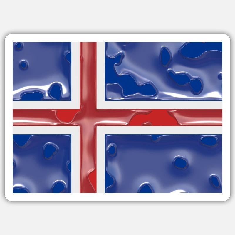 Islande - Sticker taille S (10 x 10 cm) - blanc mat