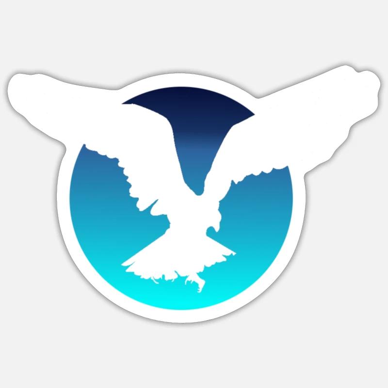 Aigle volant - Sticker taille S (10 x 10 cm) - blanc mat