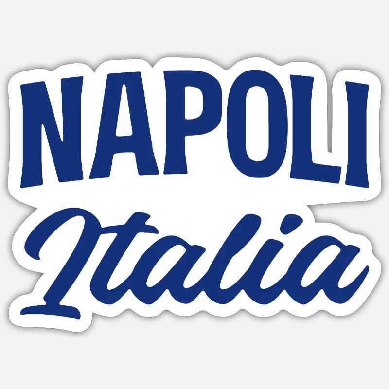 Napoli Italia Script in Blue - Sticker taille S (10 x 10 cm) - blanc mat