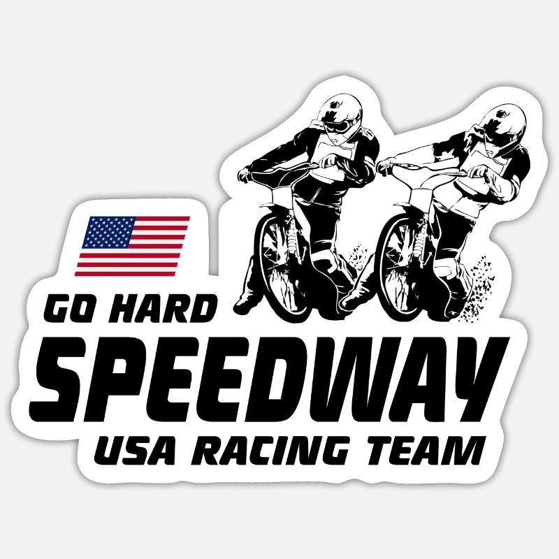 Speedway - Motorcycle Speedway - Sticker Größe S (10 x 10 cm) - Mattweiß